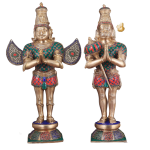 Pure Brass Hanuman Garuda Meenakari Pair 22" Divine Duo | Jaipurio